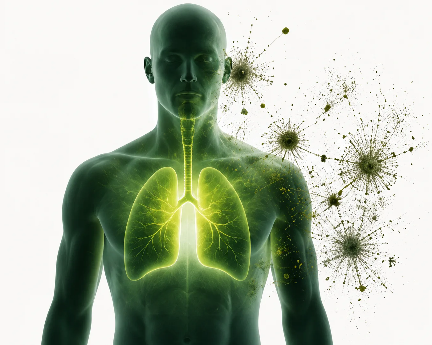 Diagram icon illustrating how mold can affect the body
